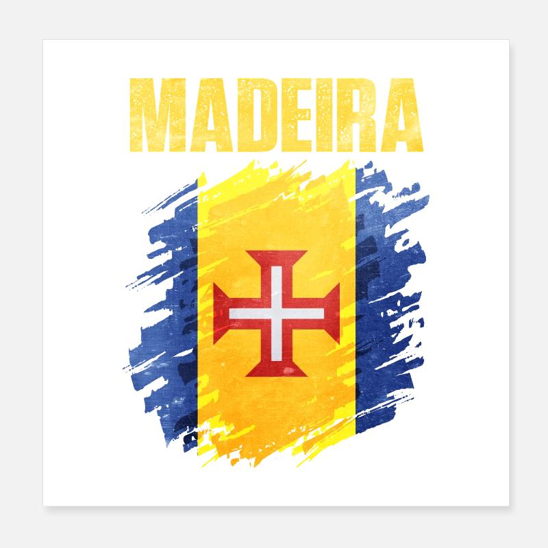 Conception artistique inspirée du drapeau de Madère Poster 20 x 20 cm