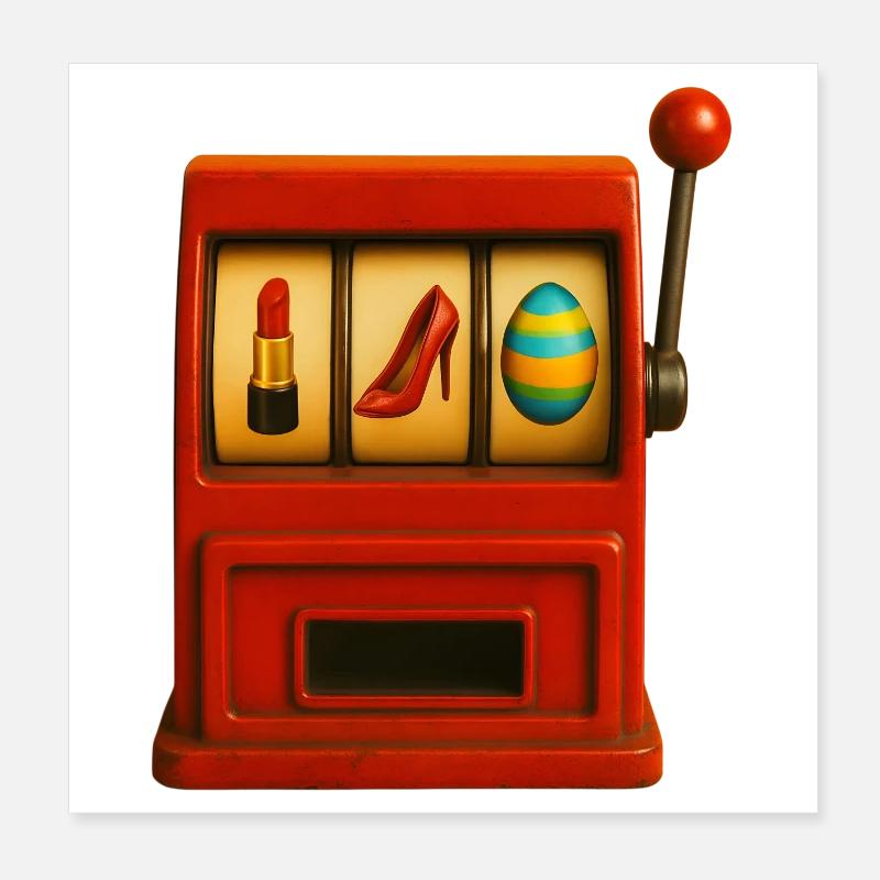 Einarmiger Bandit mit Accessoires  Poster 20x20 cm