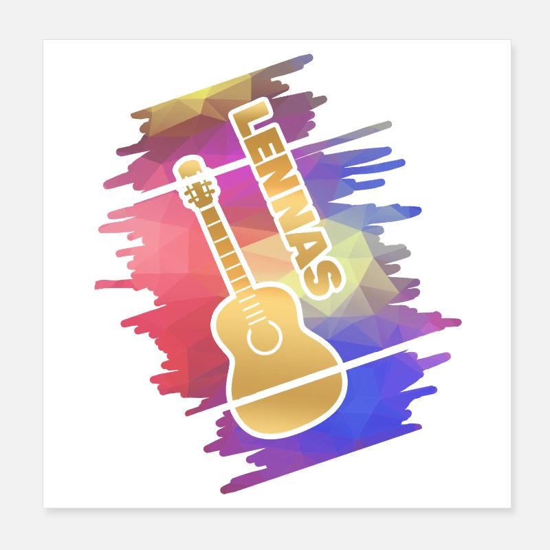 Lennas als Guitar Poster 20x20 cm