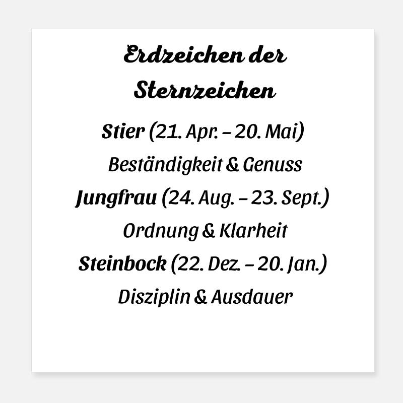 Erdzeichen_der_Sternzeichen Poster 20x20 cm