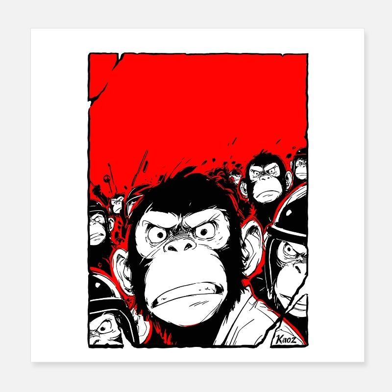 Monkey Rebellion Poster 8" x 8" (20x20 cm)