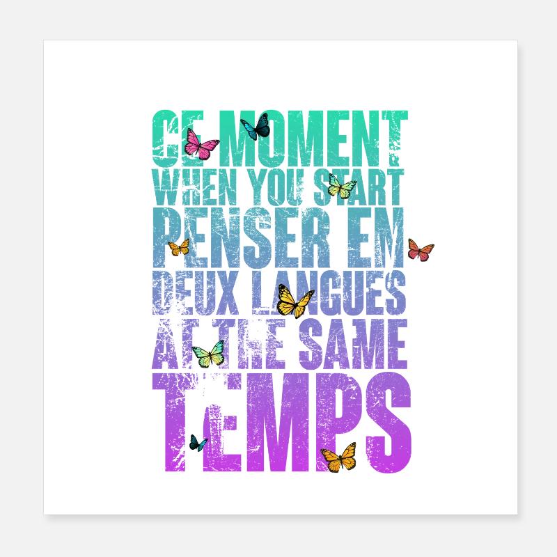 DICTON COOL POUR LES MULTILINGUES, LES INTERNATIONAUX Poster 20 x 20 cm