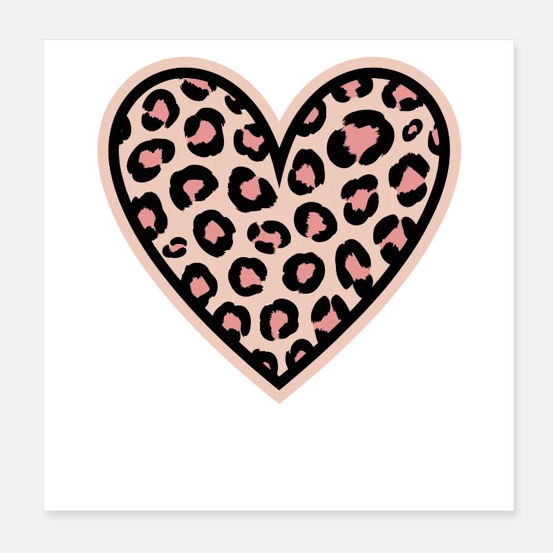Leopard Herzmuster Poster 20x20 cm
