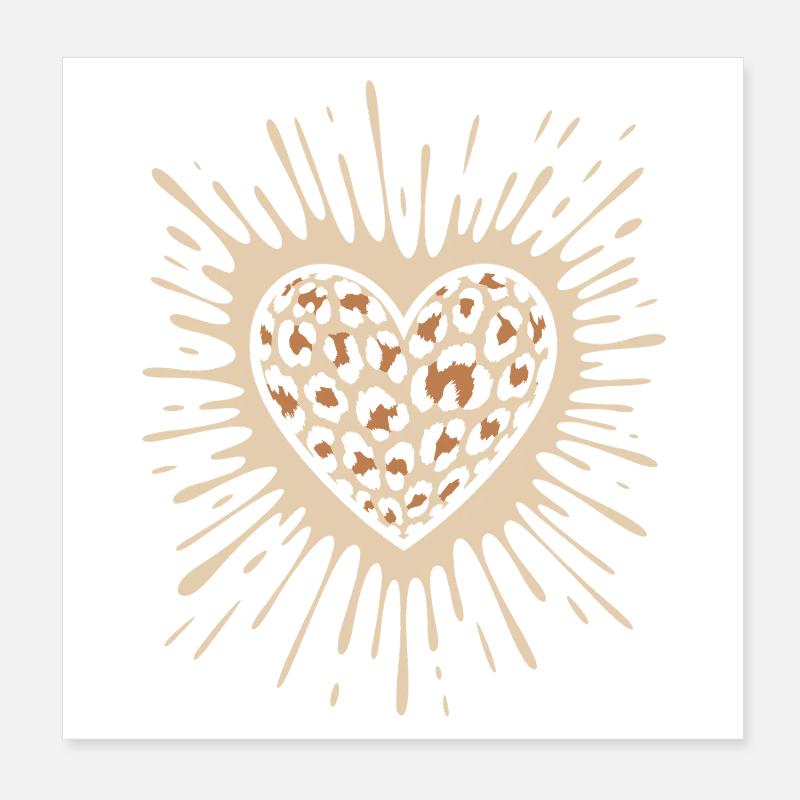 Herz im Leopardprint Poster 20x20 cm