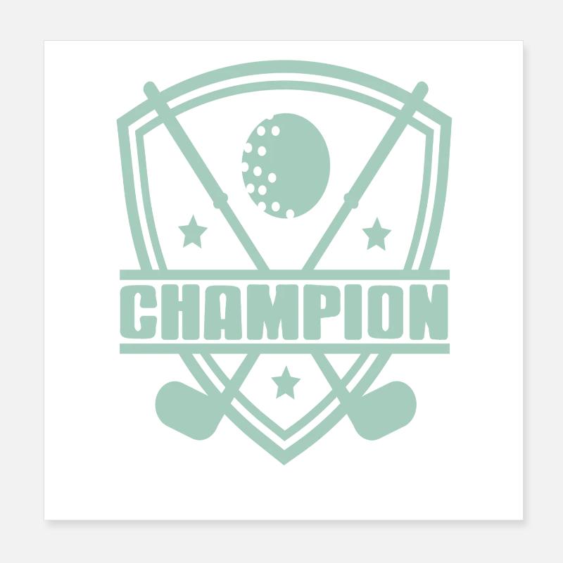Badge de champion de golf pour les rois du swing compétitif Poster 20 x 20 cm