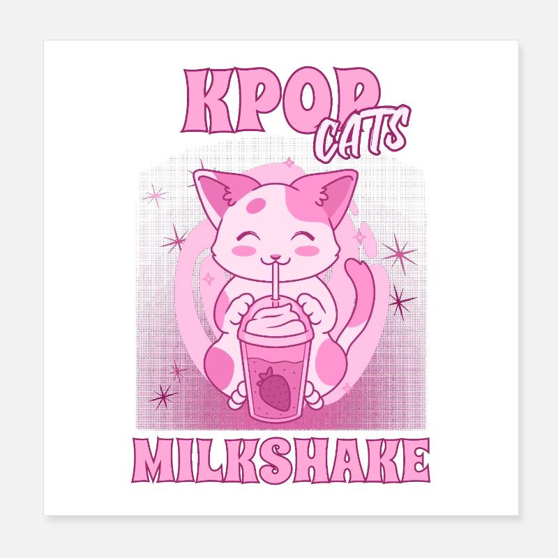 KPOP Chats avec Milkshake Corée du Sud Séoul Poster 20 x 20 cm