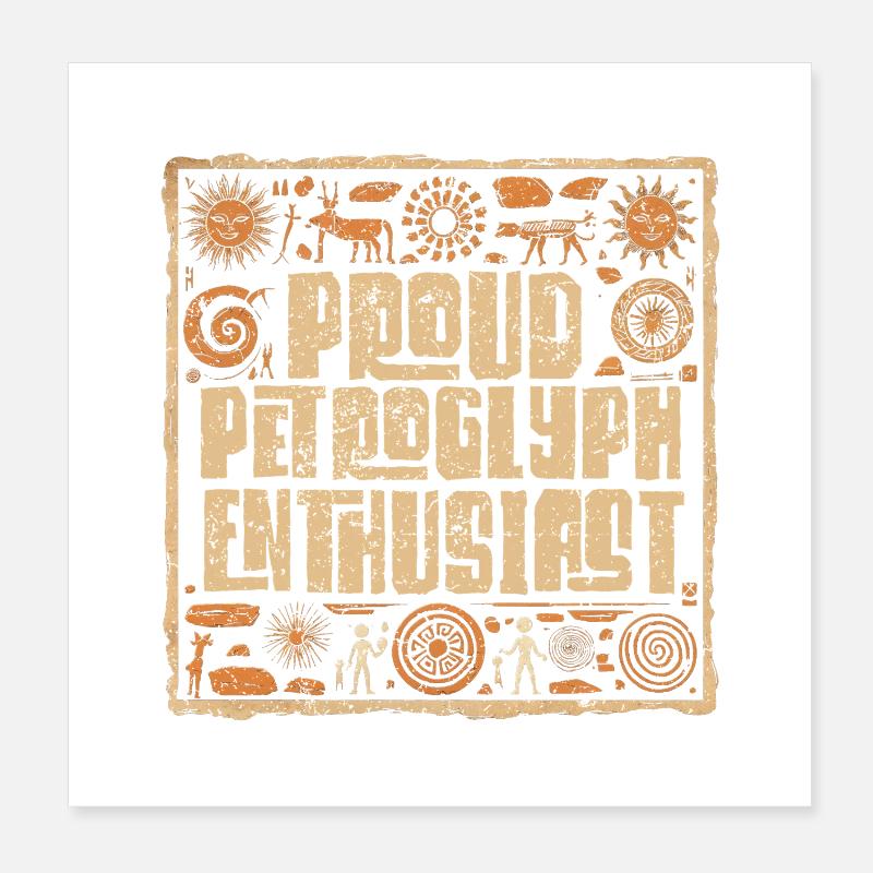 Petroglyph Petroglyphs Pictographs Poster 8" x 8" (20x20 cm)