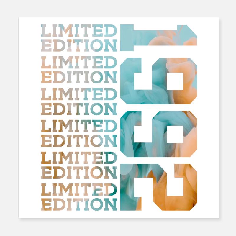 ÉDITION LIMITÉE 1992 34 ANS 34E ANNIVERSAIRE Poster 20 x 20 cm