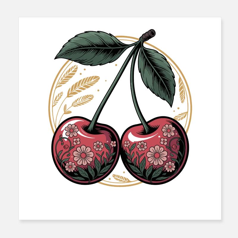 Cherry Artful Poster 8" x 8" (20x20 cm)