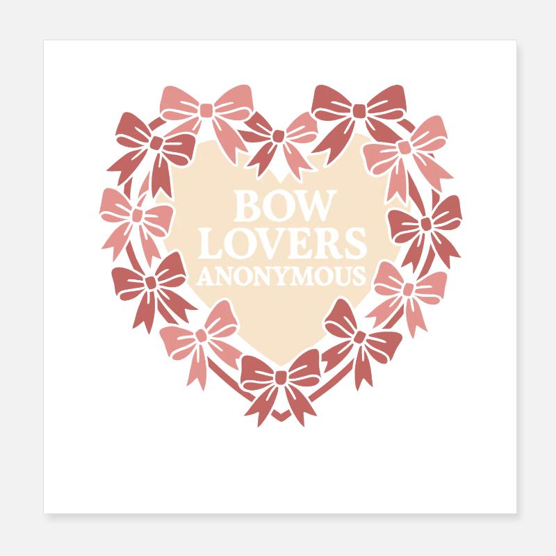 Coquette Aesthetic Bow Pattern Girly Pastel Poster 8" x 8" (20x20 cm)