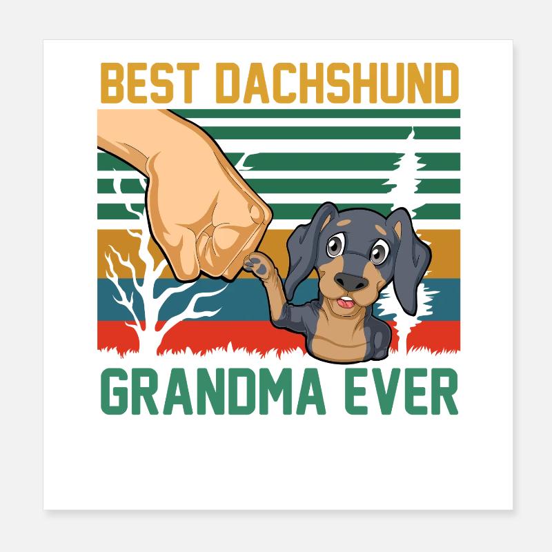 Meilleur design de grand-mère teckel de tous les temps Poster 20 x 20 cm