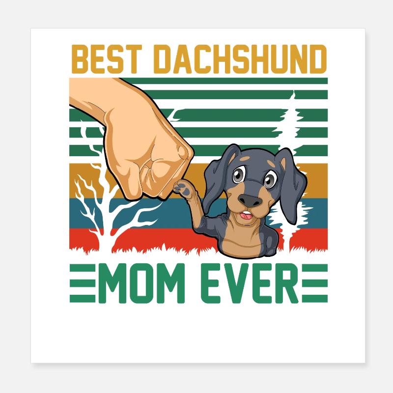 Beste Dackelmutter aller Zeiten Poster 20x20 cm