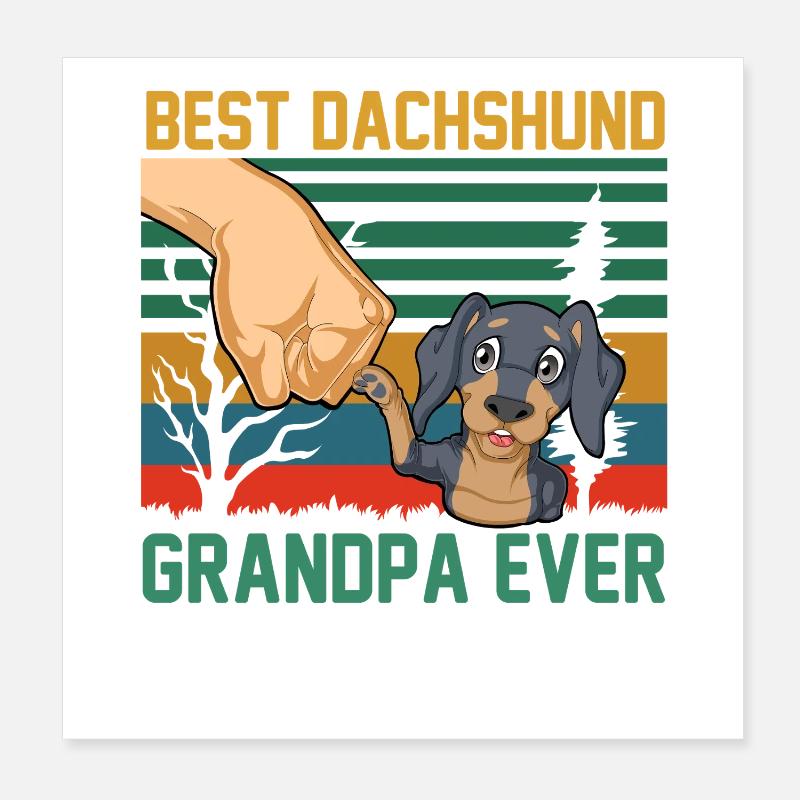 Papi teckel Poster 20 x 20 cm