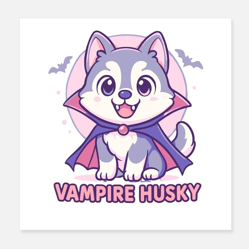 Conception de marionnette husky vampire mignon Poster 20 x 20 cm