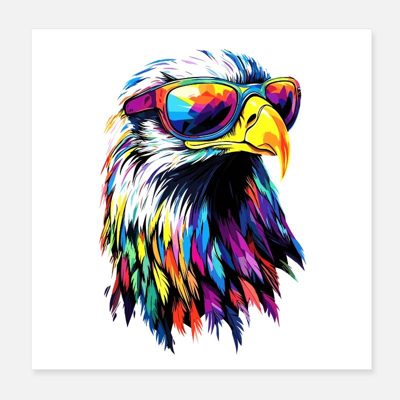 Eagle Bald Eagle Golden Eagle White-tailed Eagle Poster 8" x 8" (20x20 cm)