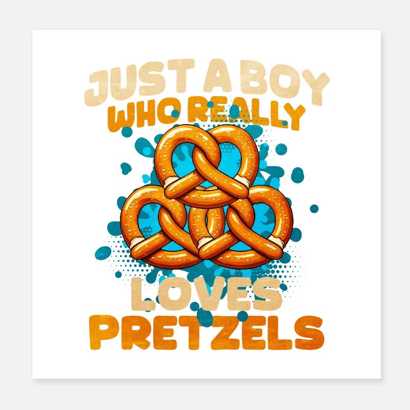 Bretzel Design de bretzel avec dicton Poster 20 x 20 cm