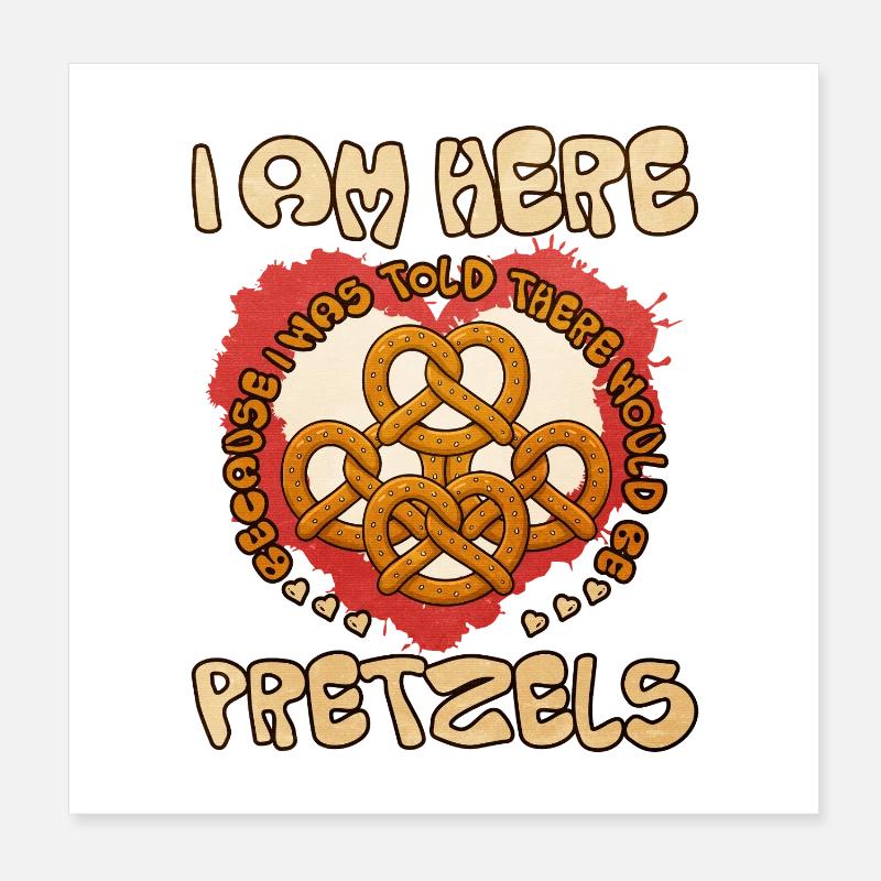 Bretzels sincères Messager d'amour Poster 20 x 20 cm