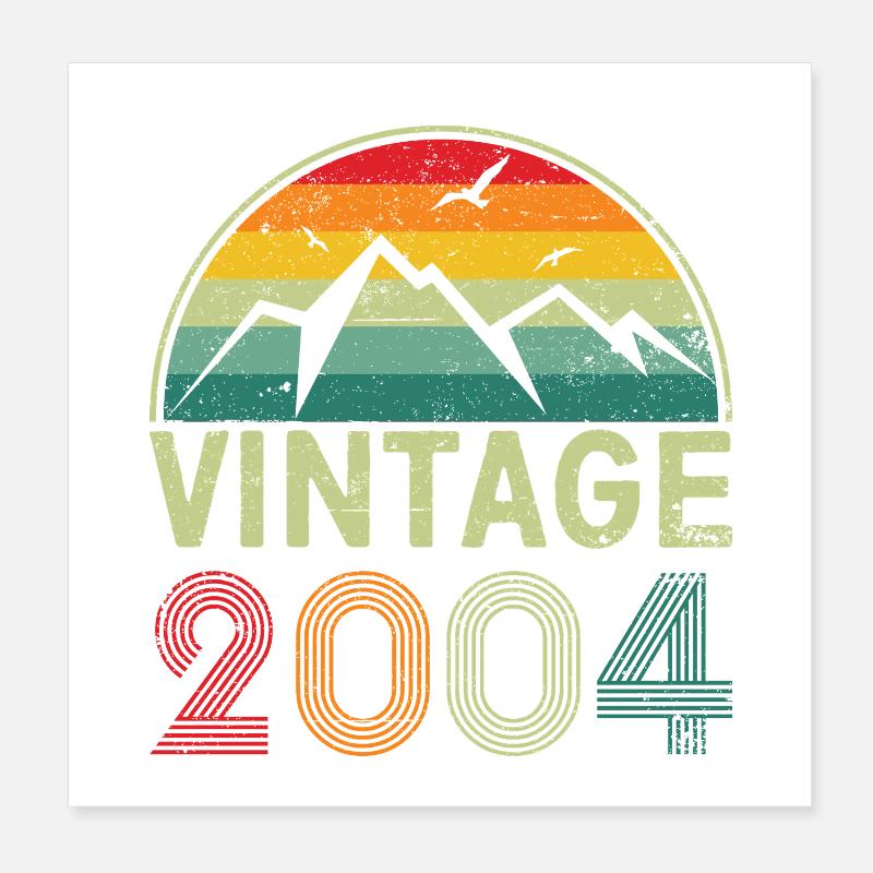 Retro Mountain Sunset Design Poster 8" x 8" (20x20 cm)