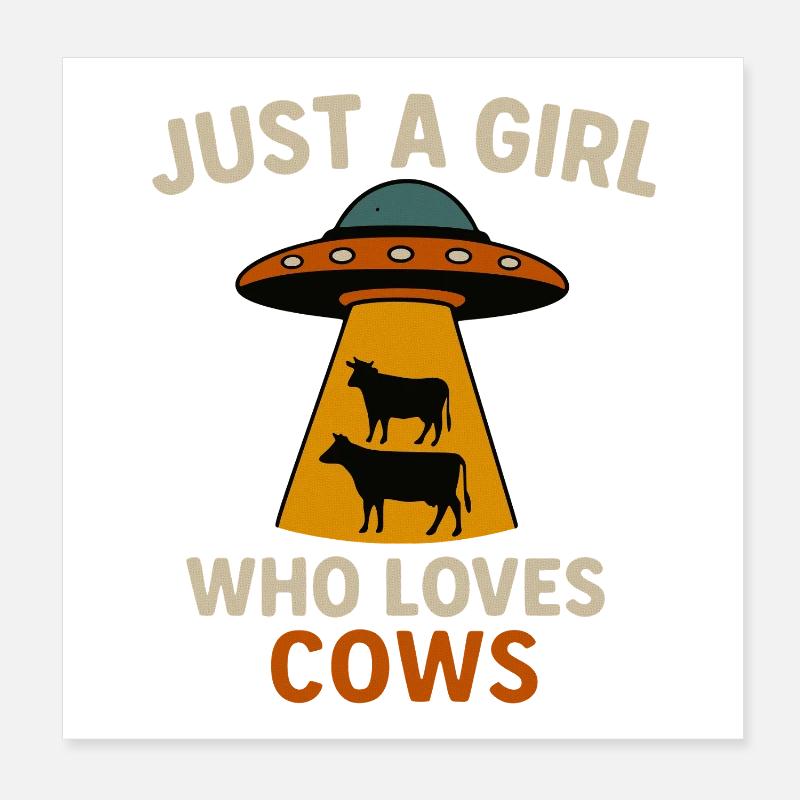 Extraterrestrial fascination for cow lovers Poster 8" x 8" (20x20 cm)
