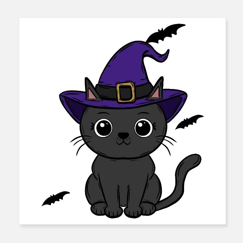 Katze Halloween Poster 20x20 cm