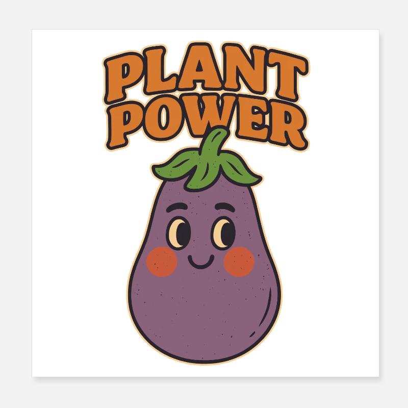 Aubergine ludique avec un message Poster 20 x 20 cm