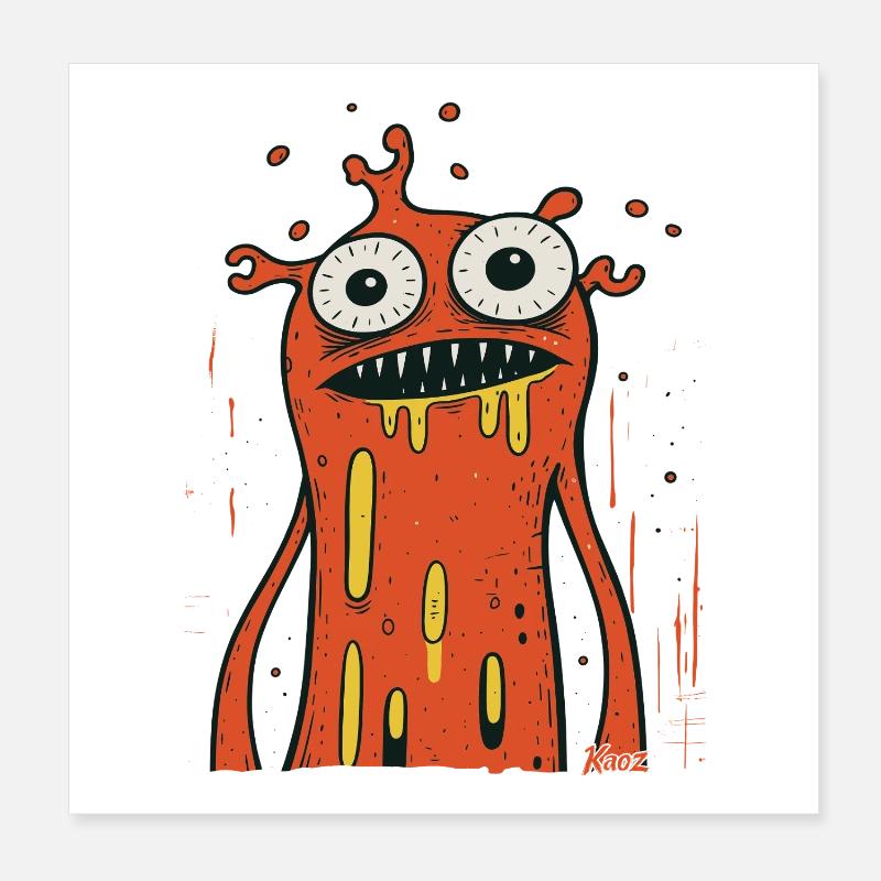 Conception de monstre cool Poster 20 x 20 cm