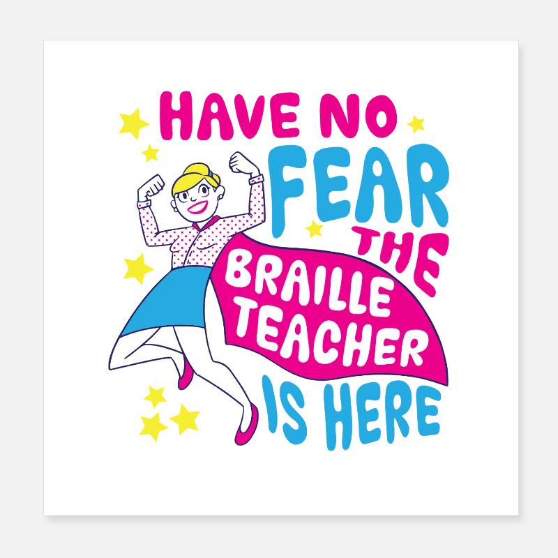 Professeur de Braille Braille Dotum Poster 20 x 20 cm