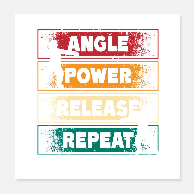Kugelstoßen Kugelstoß Angle Power Release Poster 20x20 cm