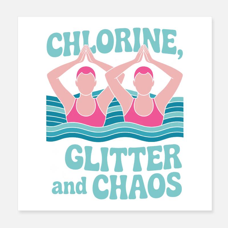 Synchronschwimmen Kunstschwimmen Wassersport Poster 20x20 cm