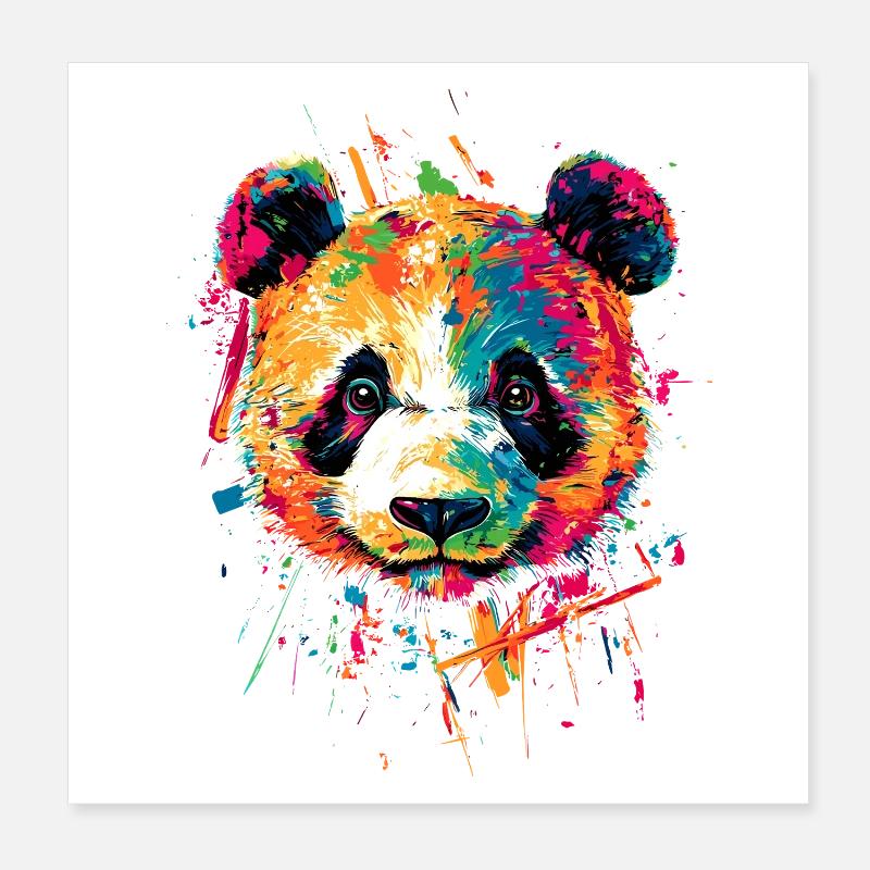 Panda Ours Pandas Géants Panda Géant Mignon Panda Ours Panda Poster 20 x 20 cm