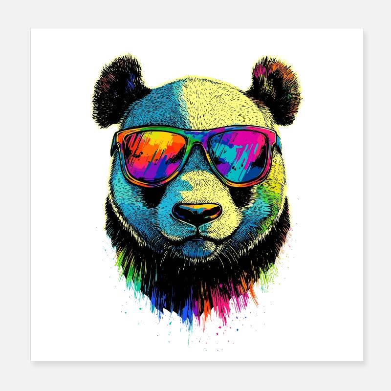 Panda Ours Pandas Géants Panda Géant Mignon Panda Ours Panda Poster 20 x 20 cm
