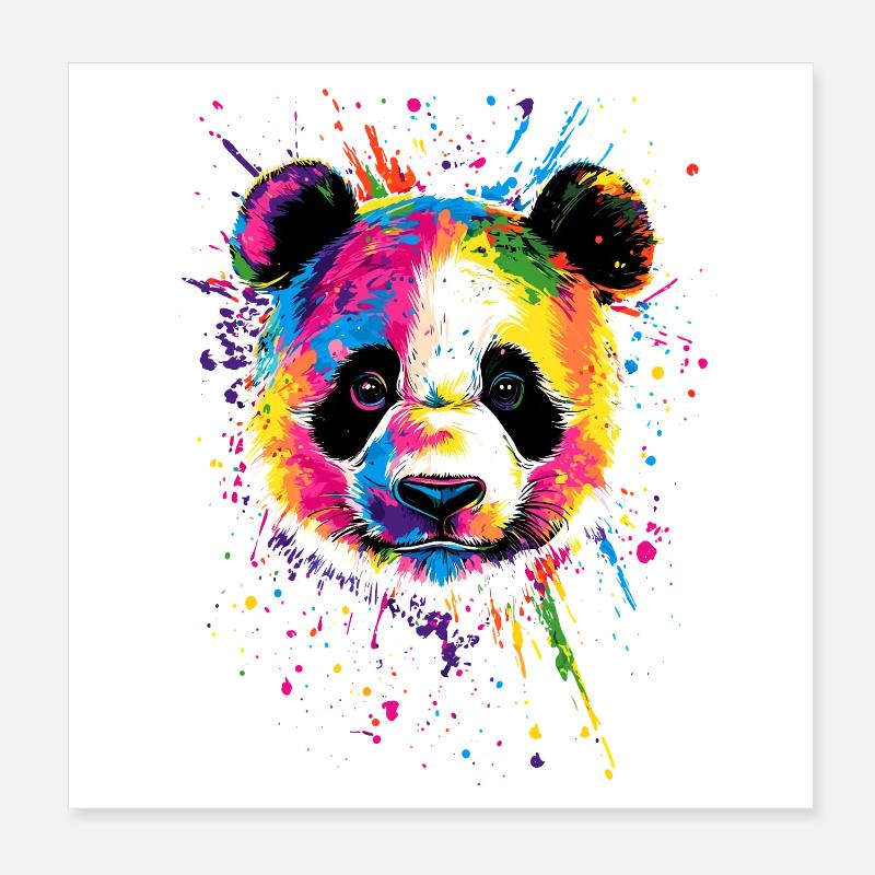 Panda Ours Pandas Géants Panda Géant Mignon Panda Ours Panda Poster 20 x 20 cm