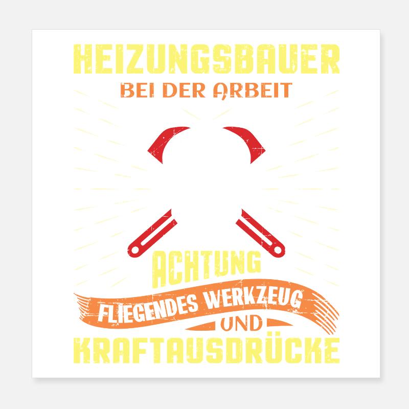 Chauffagiste Plombier Plombier de construction chauffage Poster 20 x 20 cm
