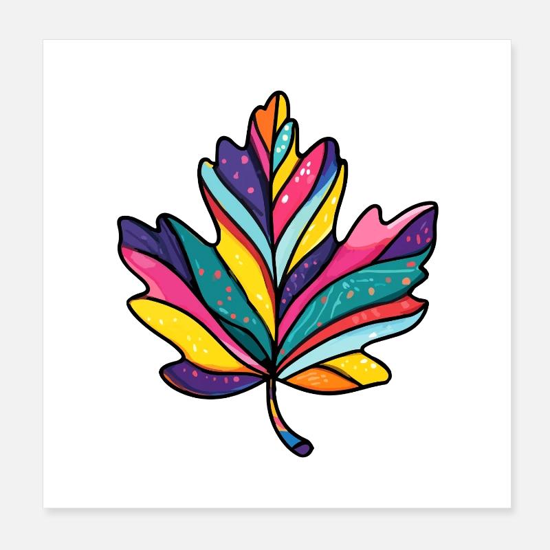 Feuille d'érable colorée Poster 20 x 20 cm