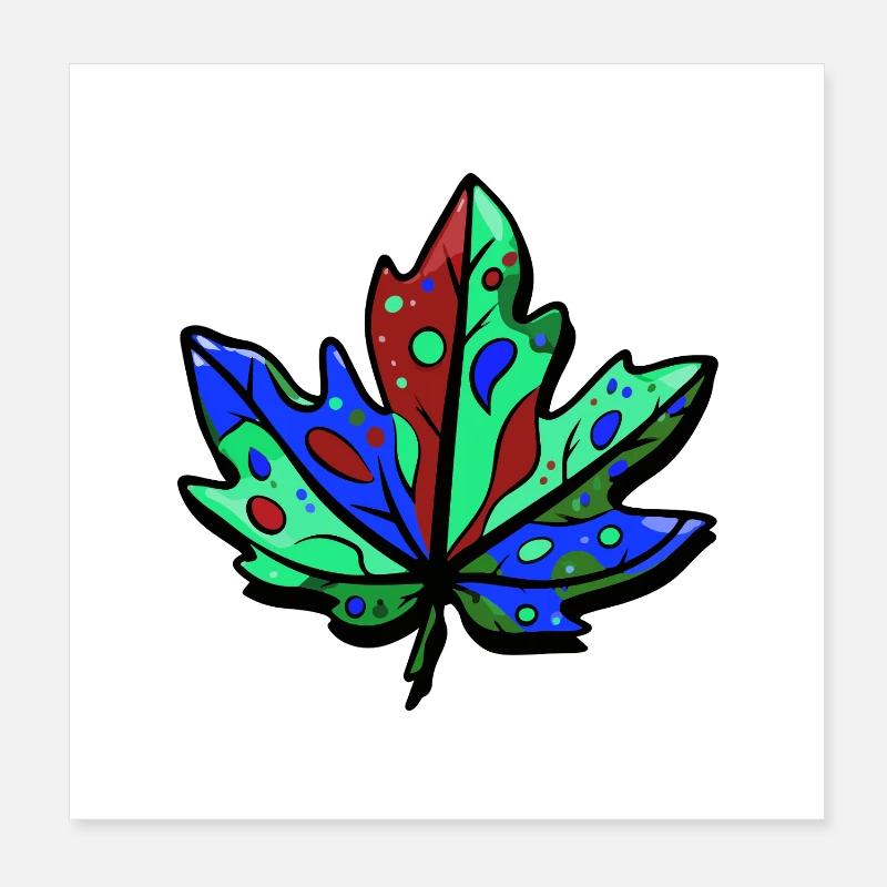 Feuille d'érable colorée d'automne Poster 20 x 20 cm