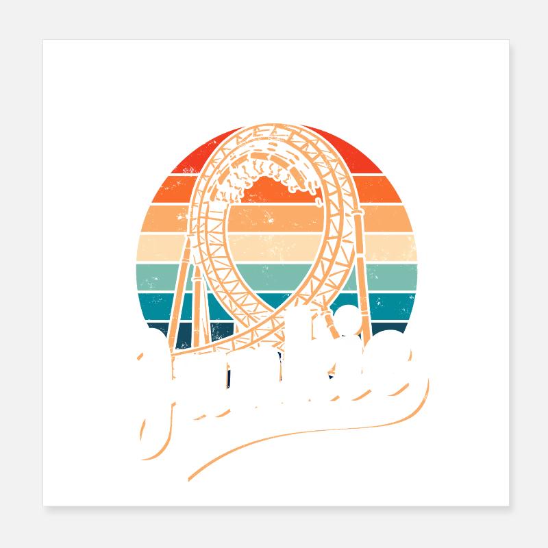 Achterbahn Junkie - Looping Poster 20x20 cm