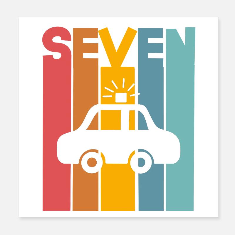 7. Geburtstag Polizei Poster 20x20 cm