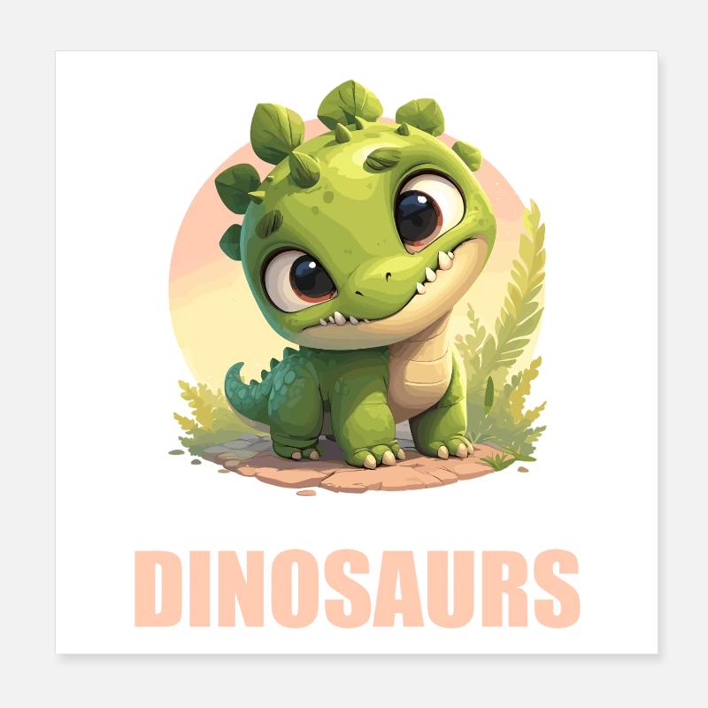 Dino Dinosaur Dinosaur Poster 8" x 8" (20x20 cm)