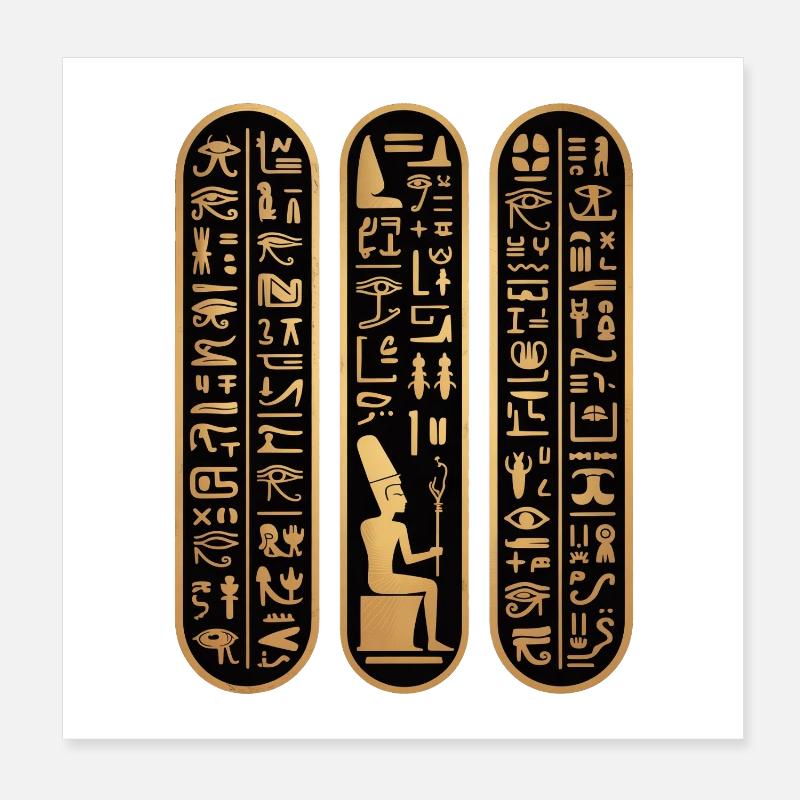 Egyptian hieroglyphs Egypt pyramid Poster 8" x 8" (20x20 cm)
