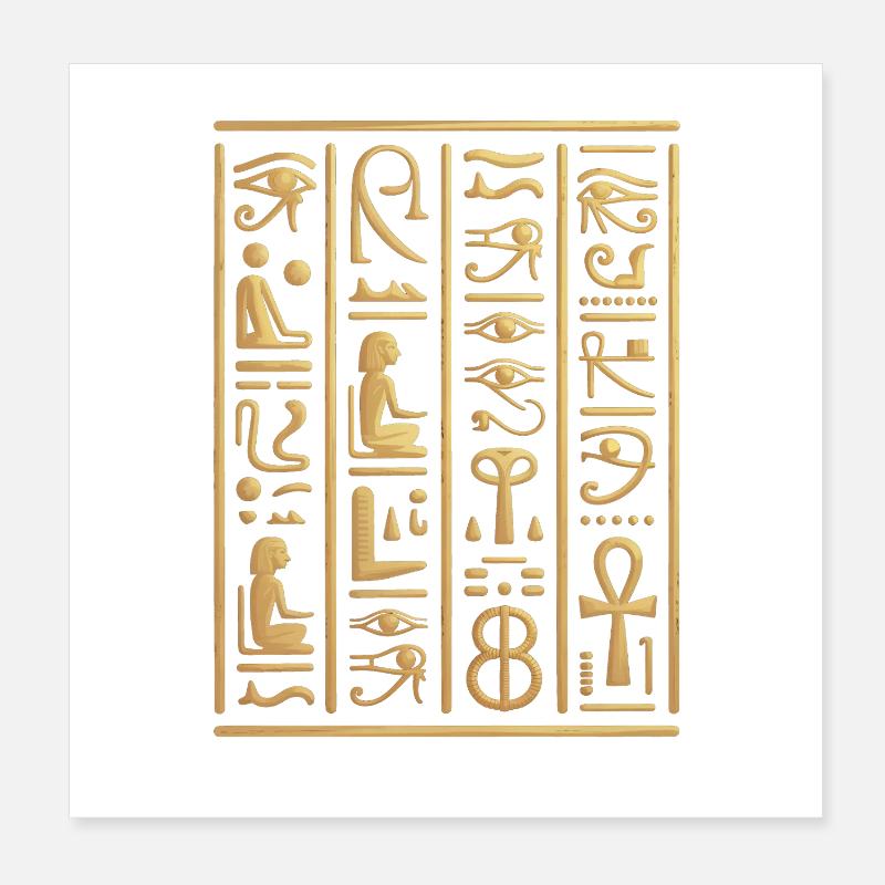 Egyptian hieroglyphs Egypt pyramid Poster 8" x 8" (20x20 cm)