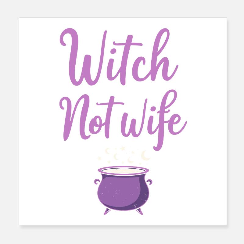 Hexe statt Ehefrau Halloween Spruch Zitat Poster 20x20 cm