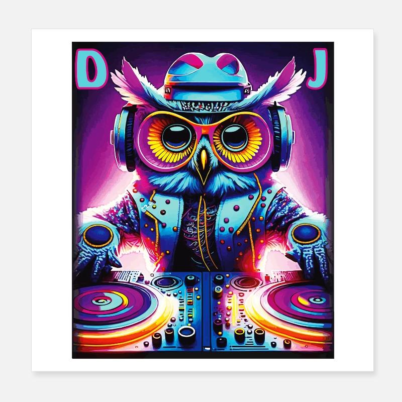 DJ GUFO Poster 20x20 cm