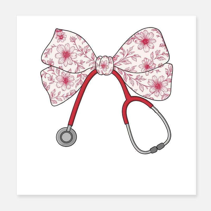 Nurse, Stethoscope, Loop Poster 8" x 8" (20x20 cm)
