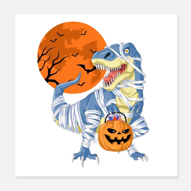 Halloween Dinosaurier Kostüm Design Poster 20x20 cm