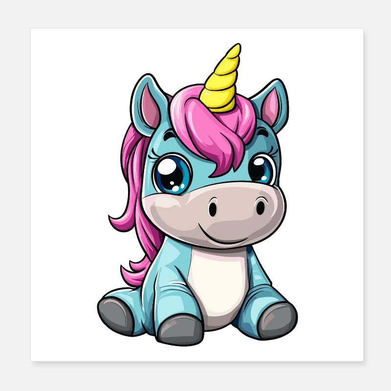 Cute baby unicorn character Poster 8" x 8" (20x20 cm)
