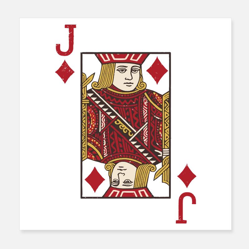 Jack Card Diamonds Poster 20 x 20 cm