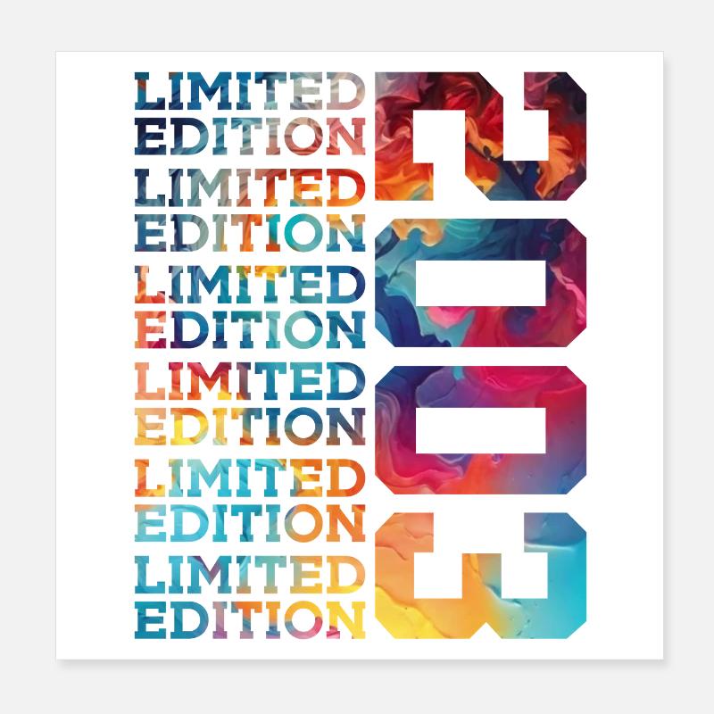 ÉDITION LIMITÉE 2003 23 ANS 23E ANNIVERSAIRE Poster 20 x 20 cm