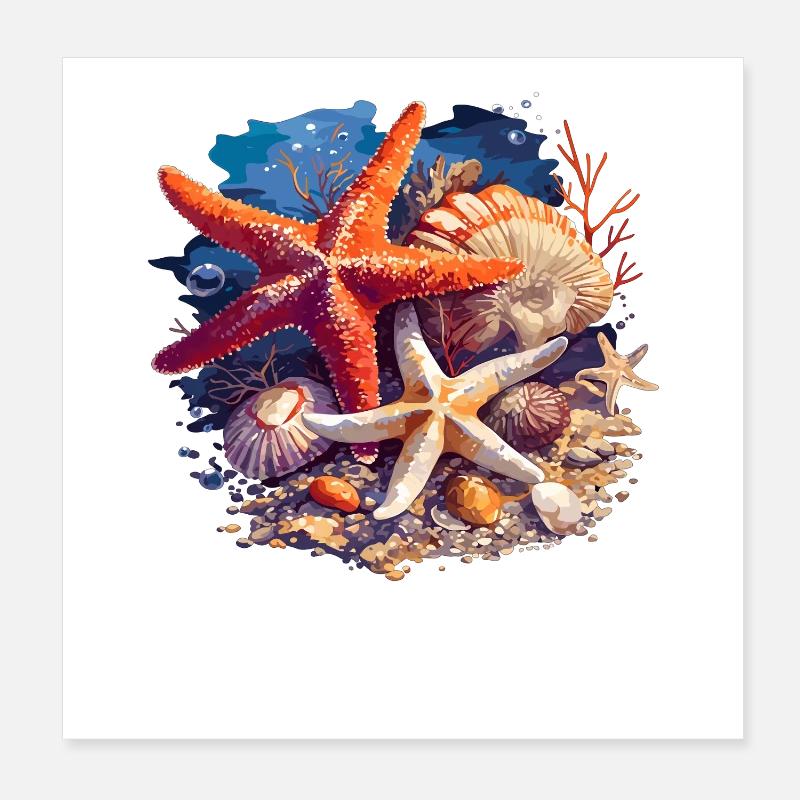 Étoile de mer Étoile de mer Poster 20 x 20 cm