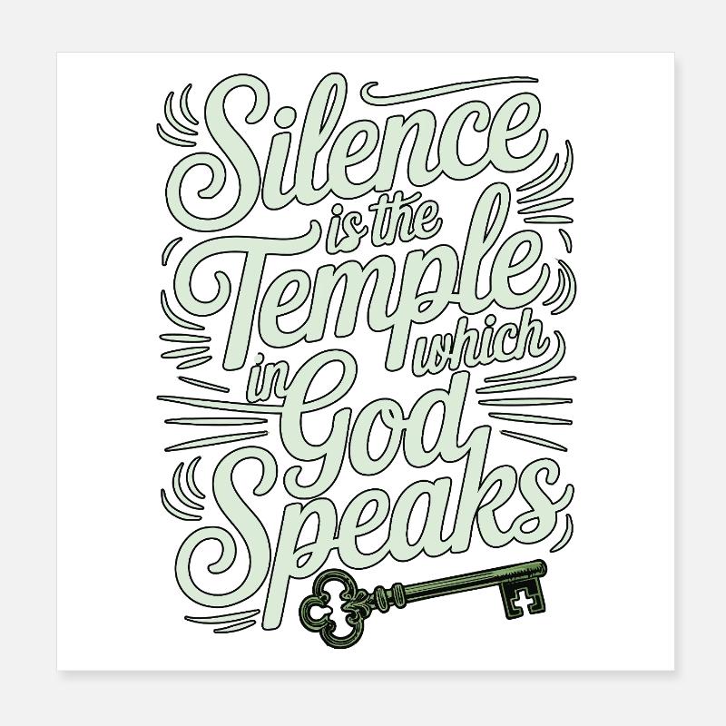 Silence – Dieu parle Design Poster 20 x 20 cm