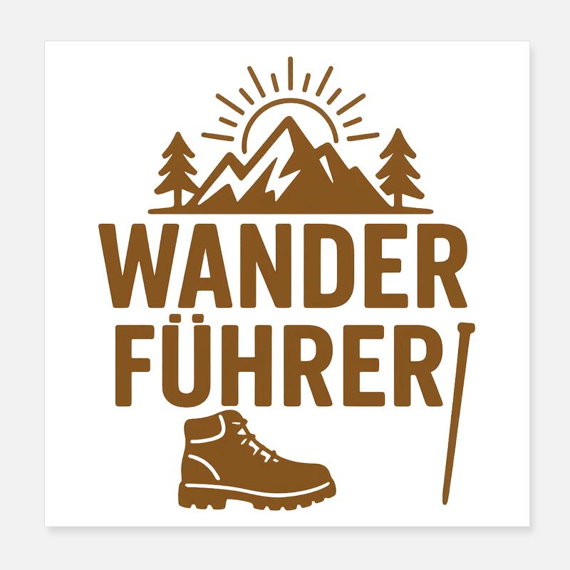 Guide de randonnée Conception d'aventures en montagne Poster 20 x 20 cm